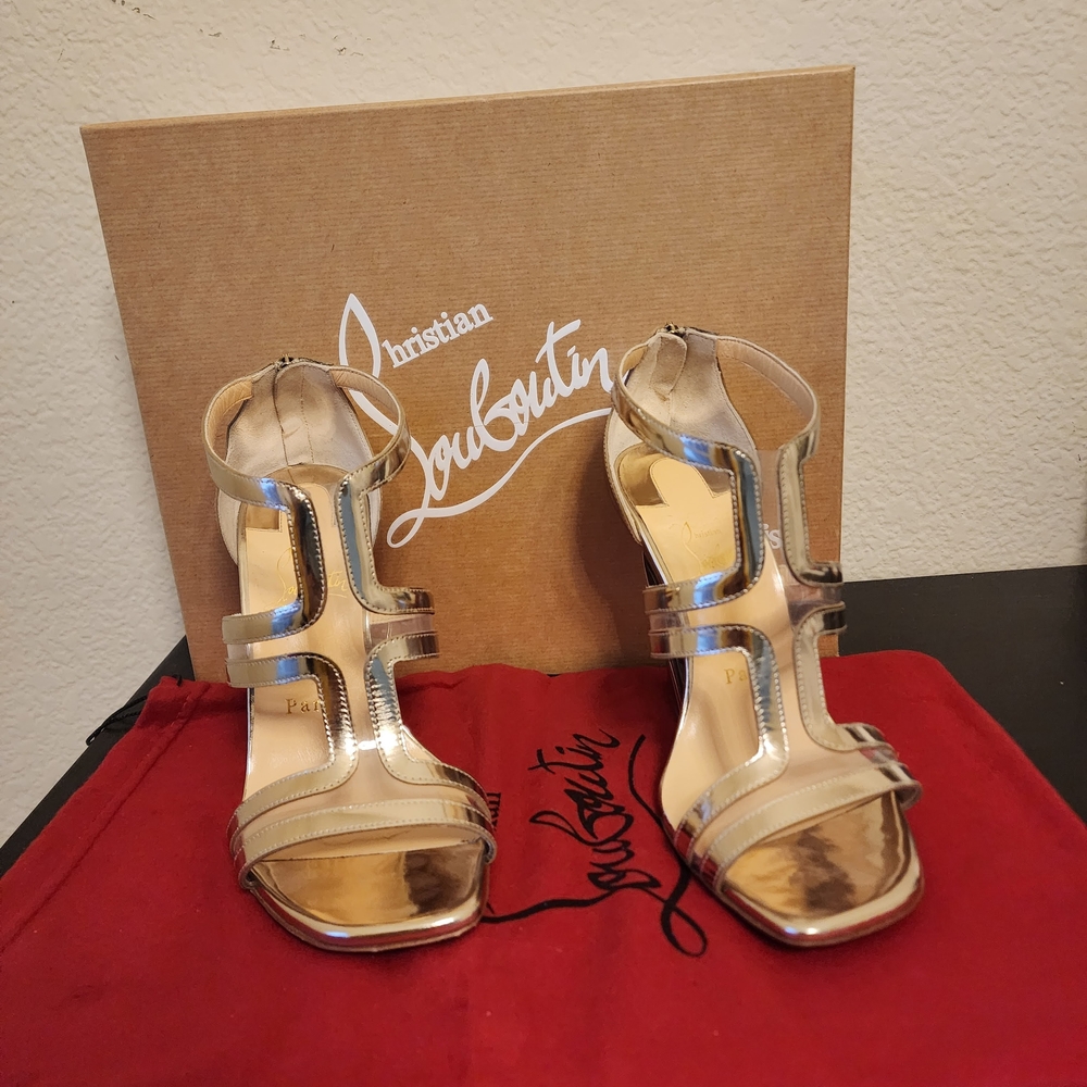 Christian Louboutin Gold Stiletto Heels